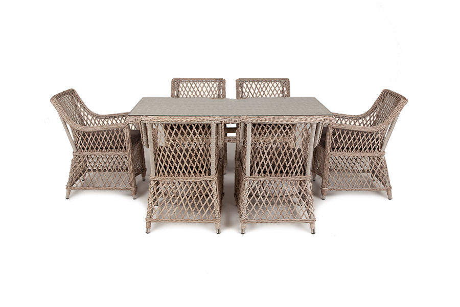 "Латтини" обеденная группа плетеная, цвет бежевый