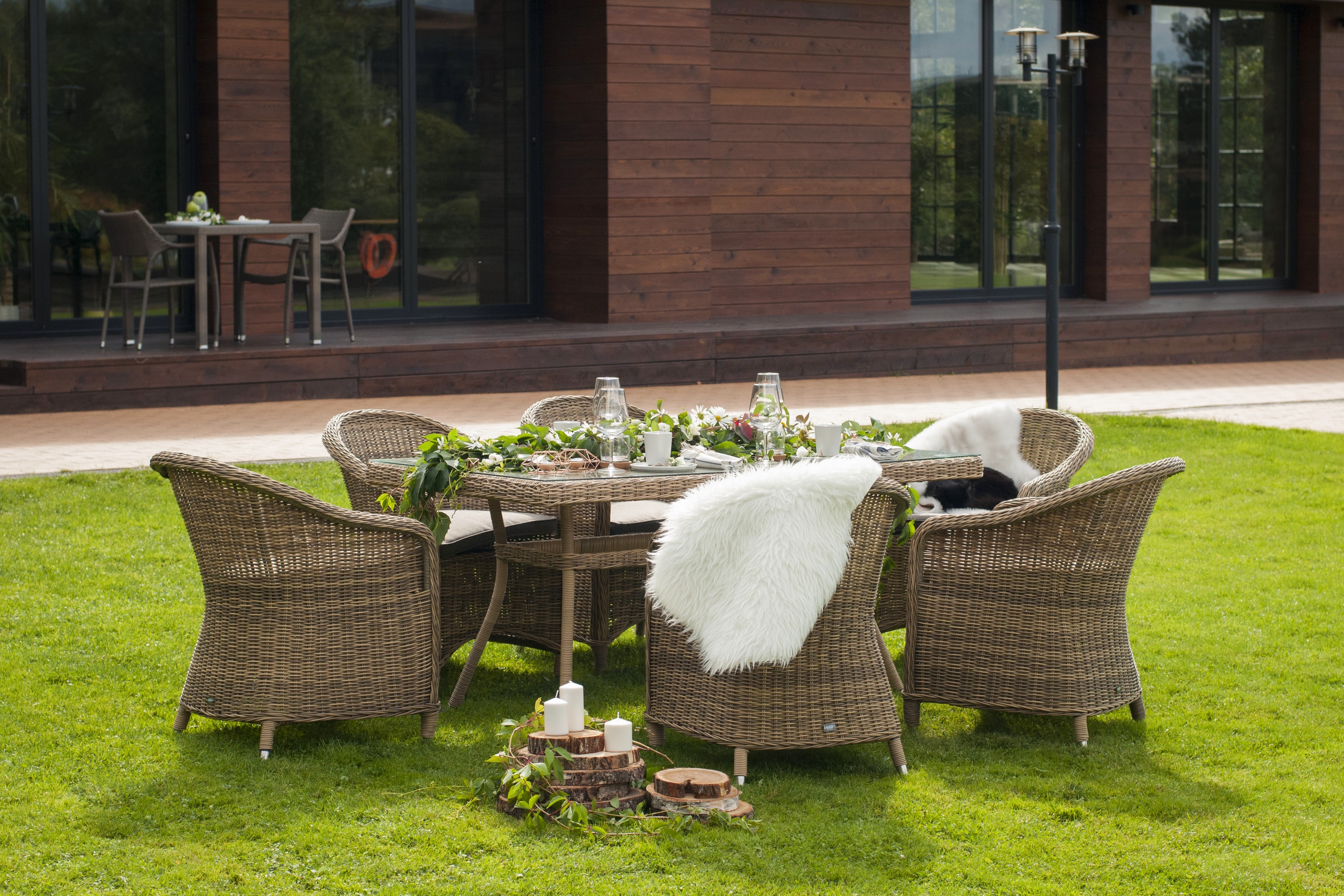 "Латтини" плетеный стол из искусственного ротанга 160х90см, цвет соломенный