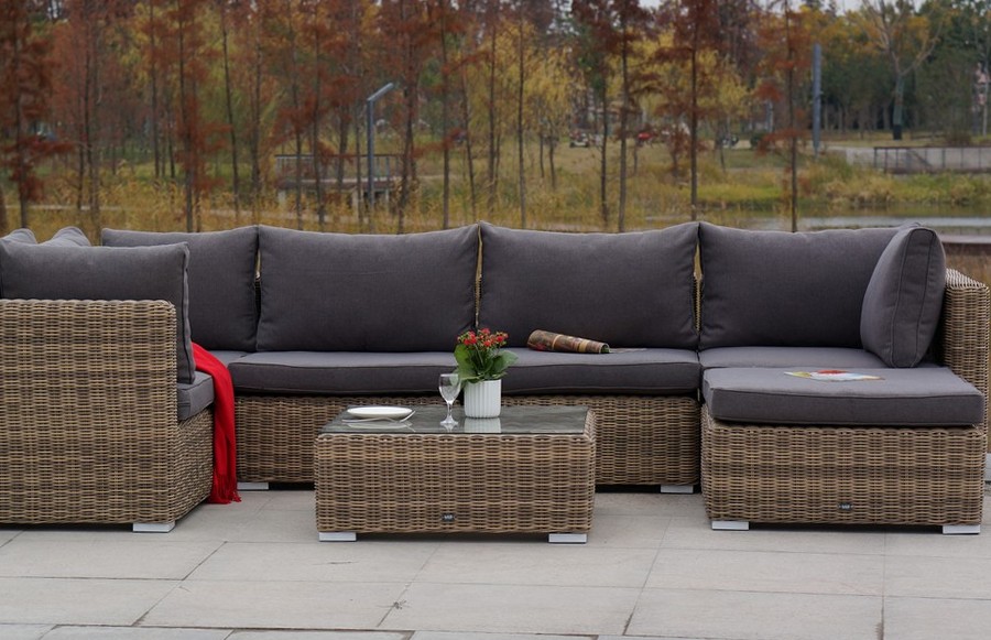 "Лунджи" журнальный столик плетеный, цвет соломенный