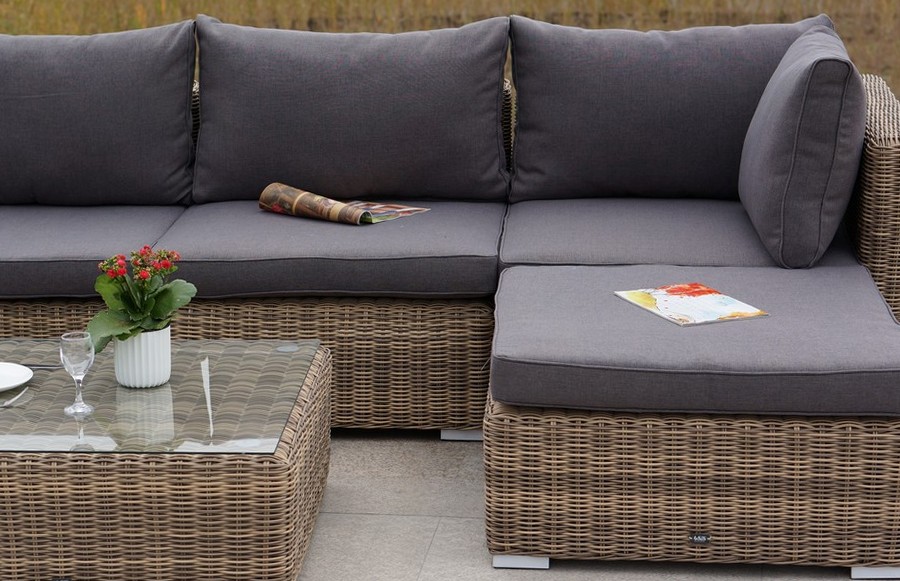 "Лунджи" модуль диванный прямой с подушками, цвет соломенный