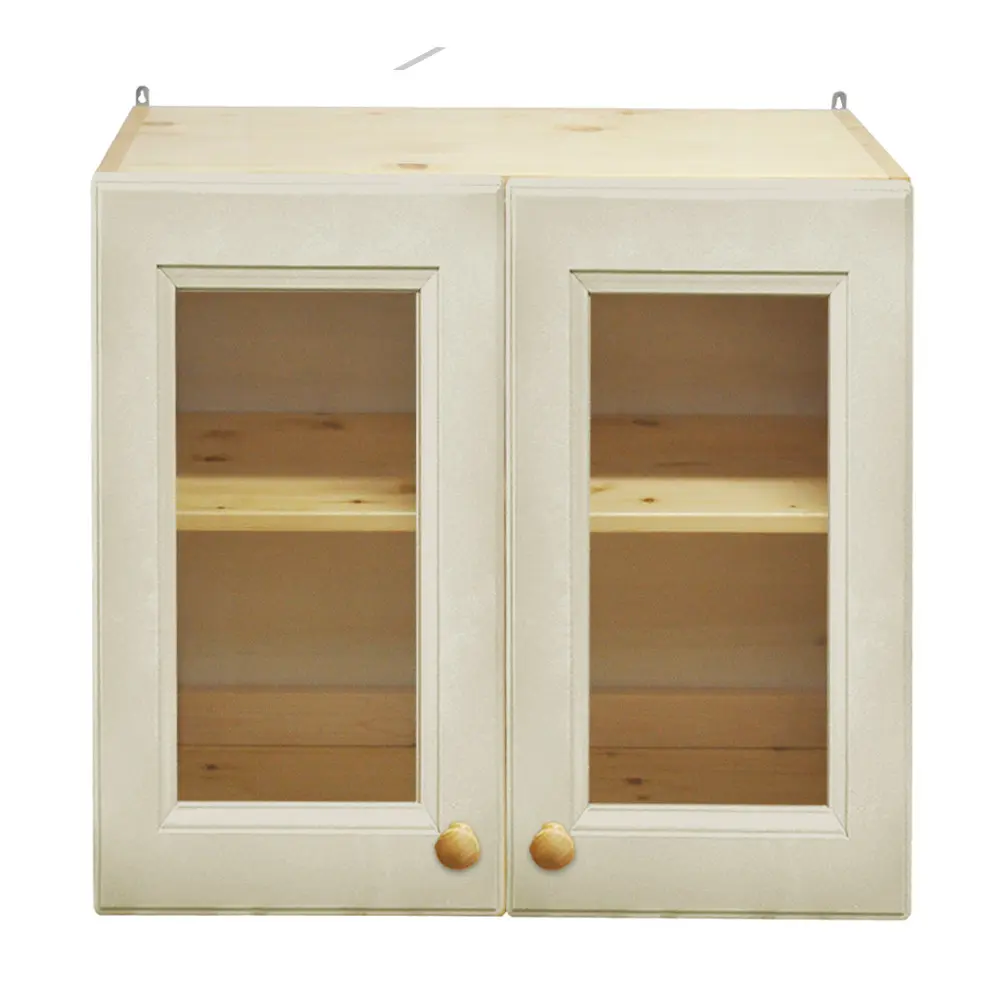 Шкаф настенный со стеклом Весури арт. 281 слоновая кость