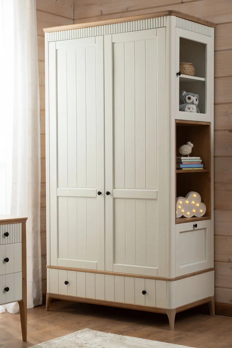 Шкаф 2 створчатый белый    2-ств Грета №3-140